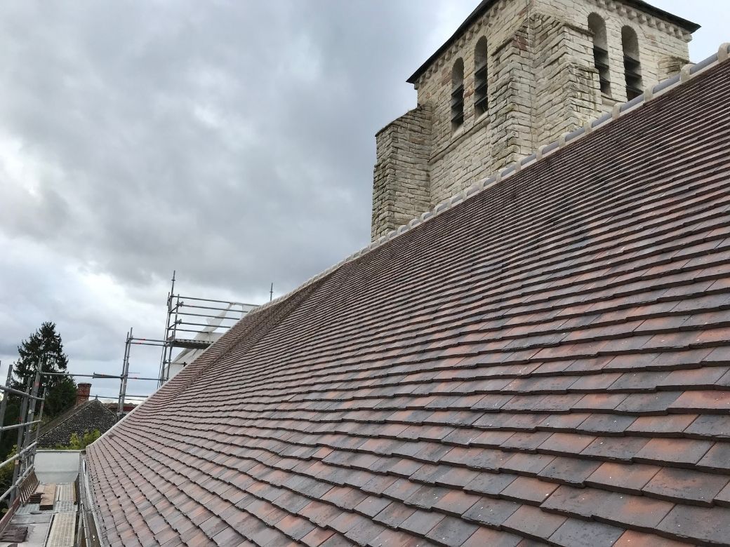Détail de la toiture de l'église Sainte-Fare d'Achères-la-Forêt
